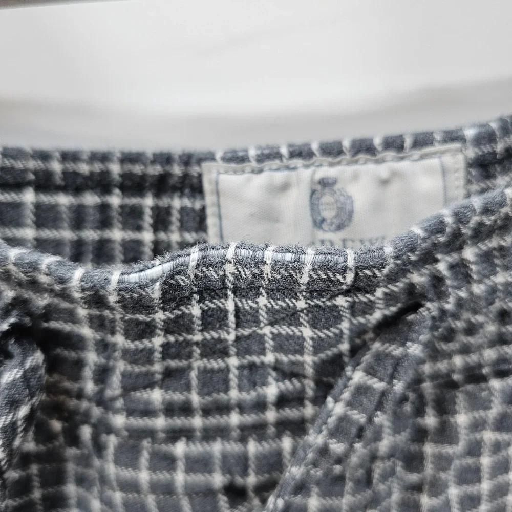 Vintage J Crew Pants Mens L Blue Grid Plaid Cotton Pajama Lounge Streetwear